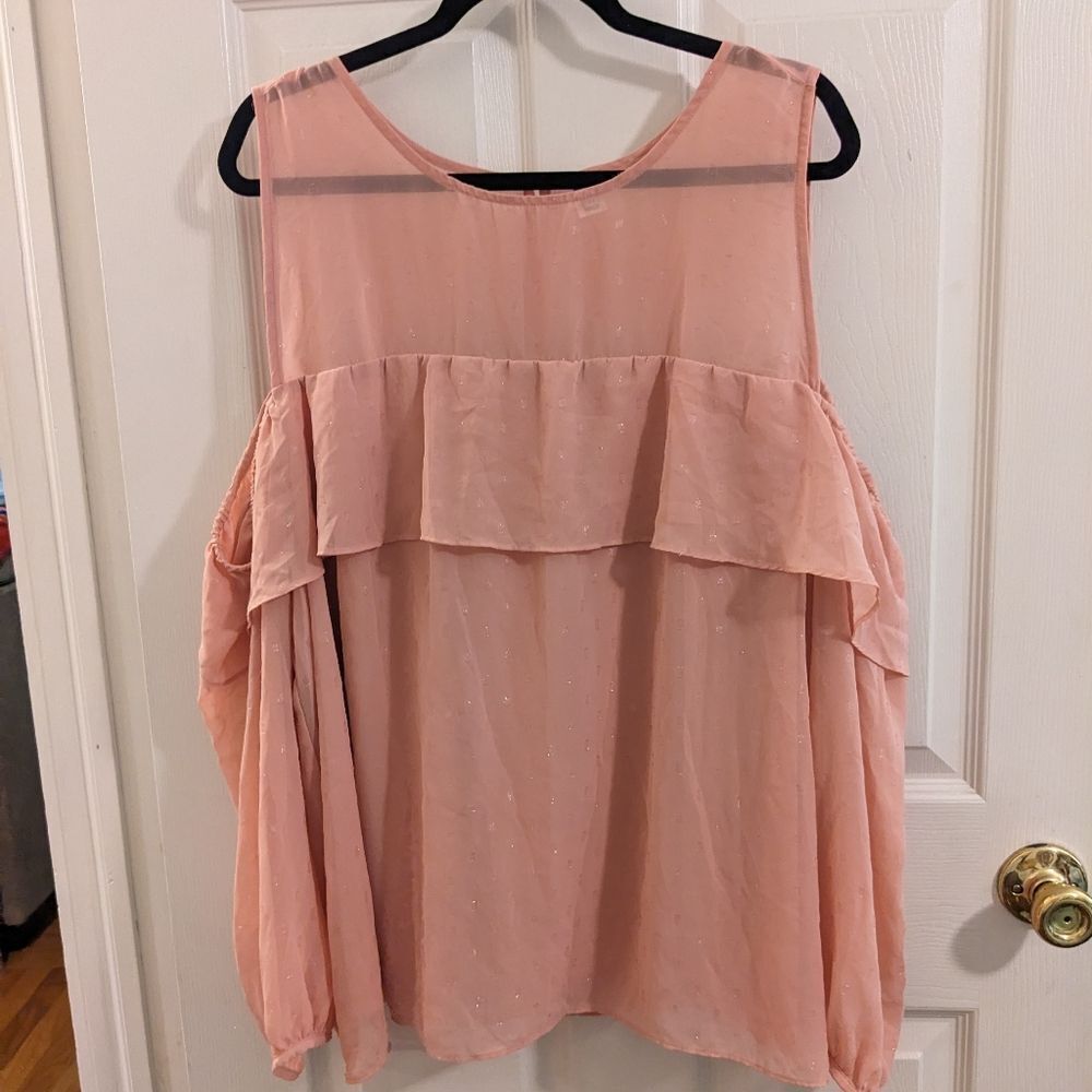 Old Navy Peach Ruffle Blouse